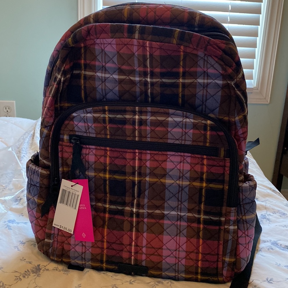 Vera Bradley Campus Backpack in Cozy Plaid NWT